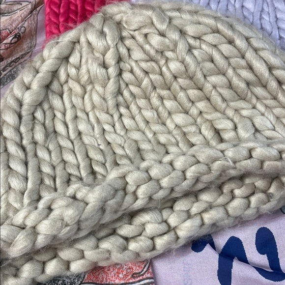 Free People X Wyeth Chunky Knit Beanie Tan New